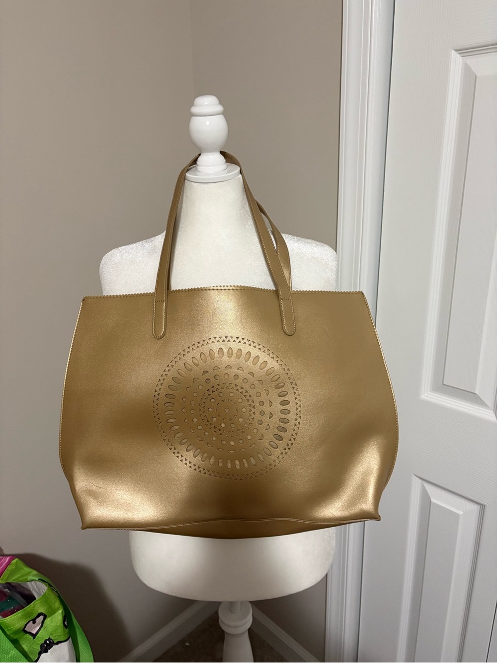 Neiman Marcus GoldPerforated Tote Bag - Women